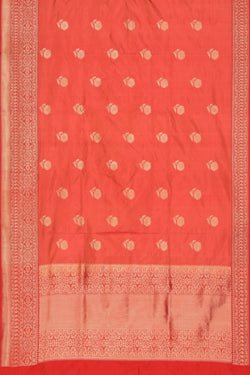 Collection of Banarasi Silk Coral-Peach Saree in a gallery layout