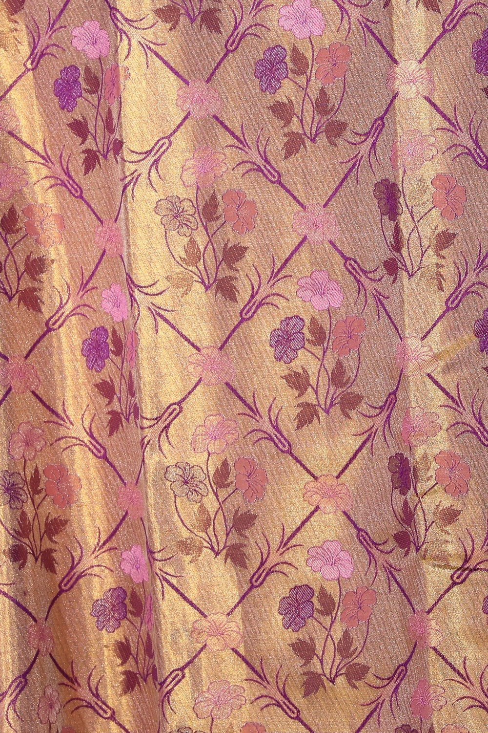 Kanchipuram Silk Tissue Brocade Pink Saree