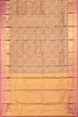 Image of Kanchipuram Silk Tissue Brocade Pink Saree