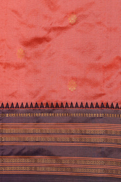 Image of Narayanpet Silk Coral Peach Saree