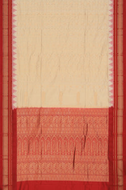 Collection of Narayanpet Silk Off-White Saree in a gallery layout