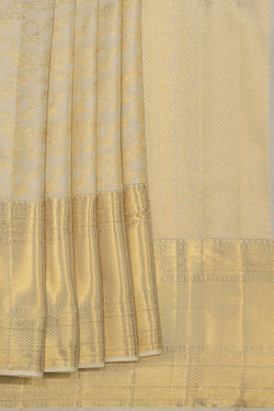 Collection of Kanchipattu Off-White Saree in a gallery layout