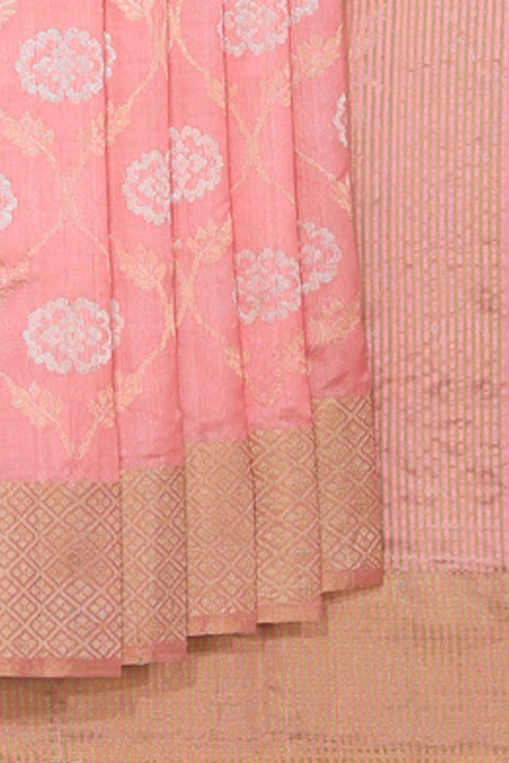 Collection of Chanderi Silk Pink Saree in a gallery layout