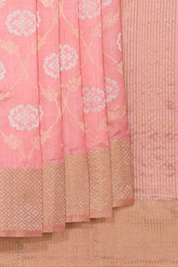 Collection of Chanderi Silk Pink Saree in a gallery layout