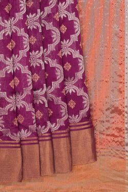 Image of Chanderi Silk Violet Saree