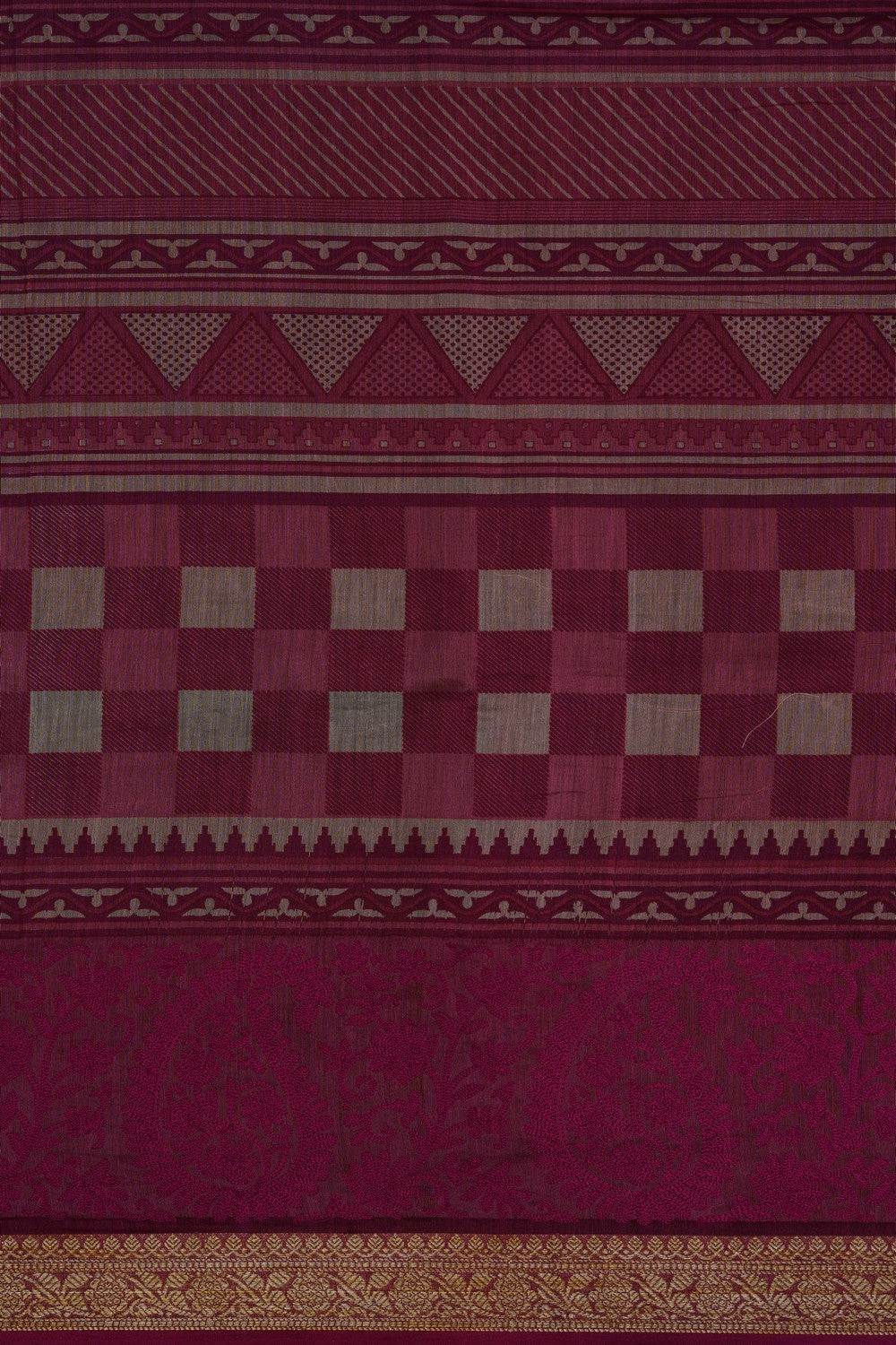 Image of Pink Embroidery Cotton Silk Saree