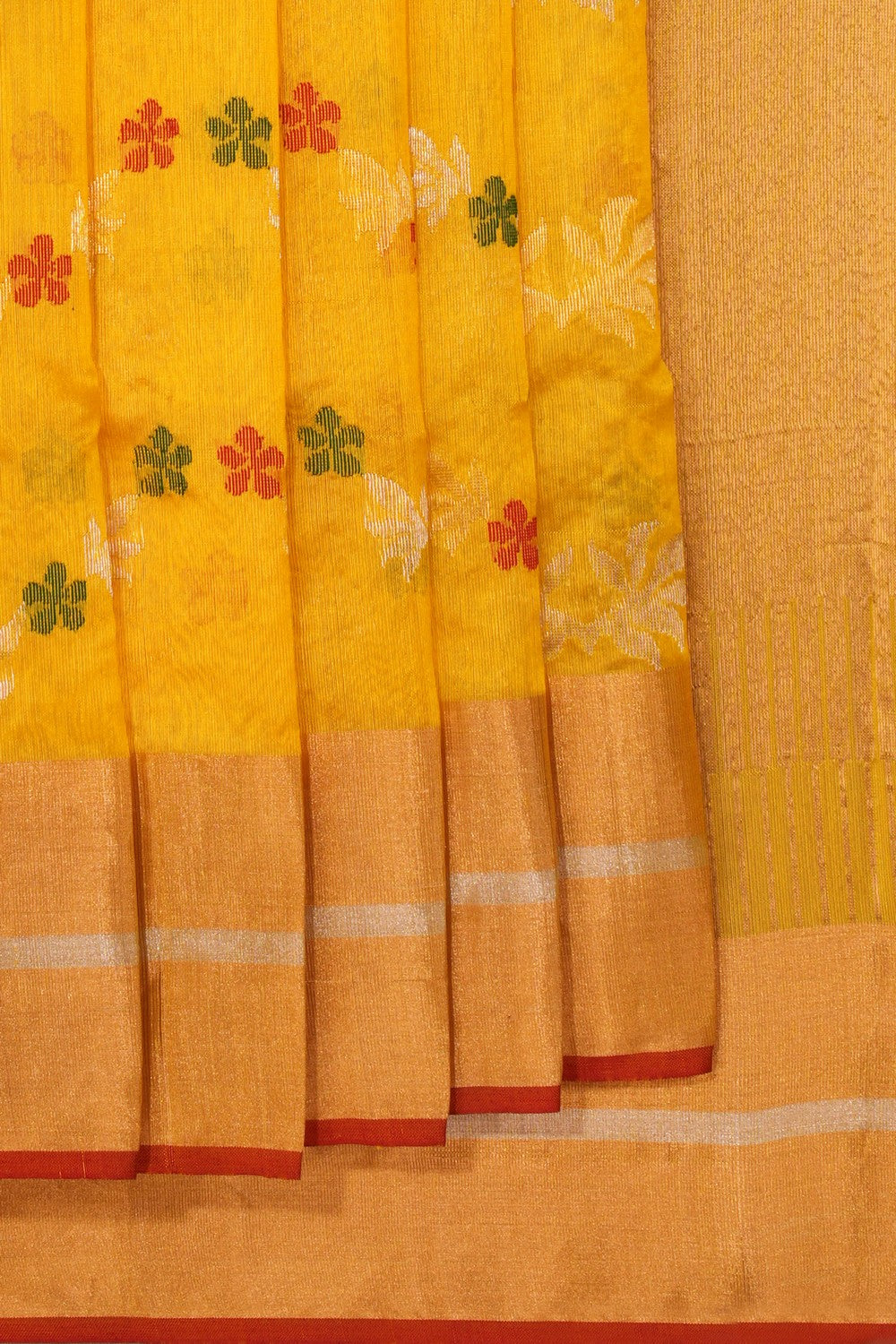 Chanderi Silk Yellow Saree