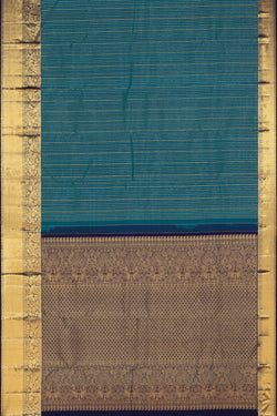 Image of Kanchi Silk Teal Blue Saree