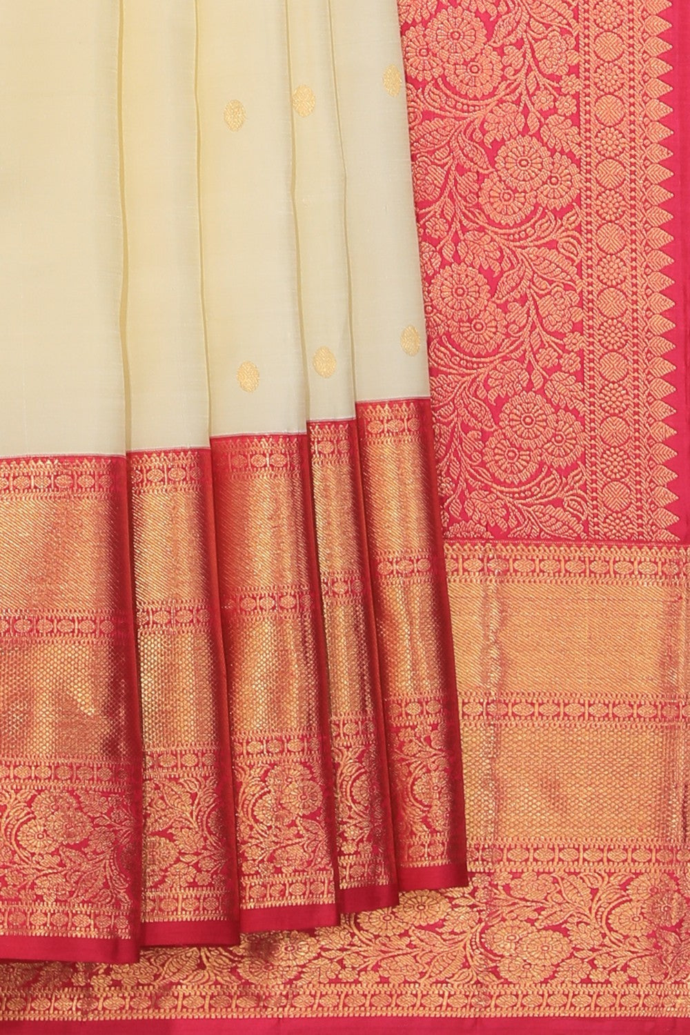 Collection of Kanchipattu Cream Saree in a gallery layout