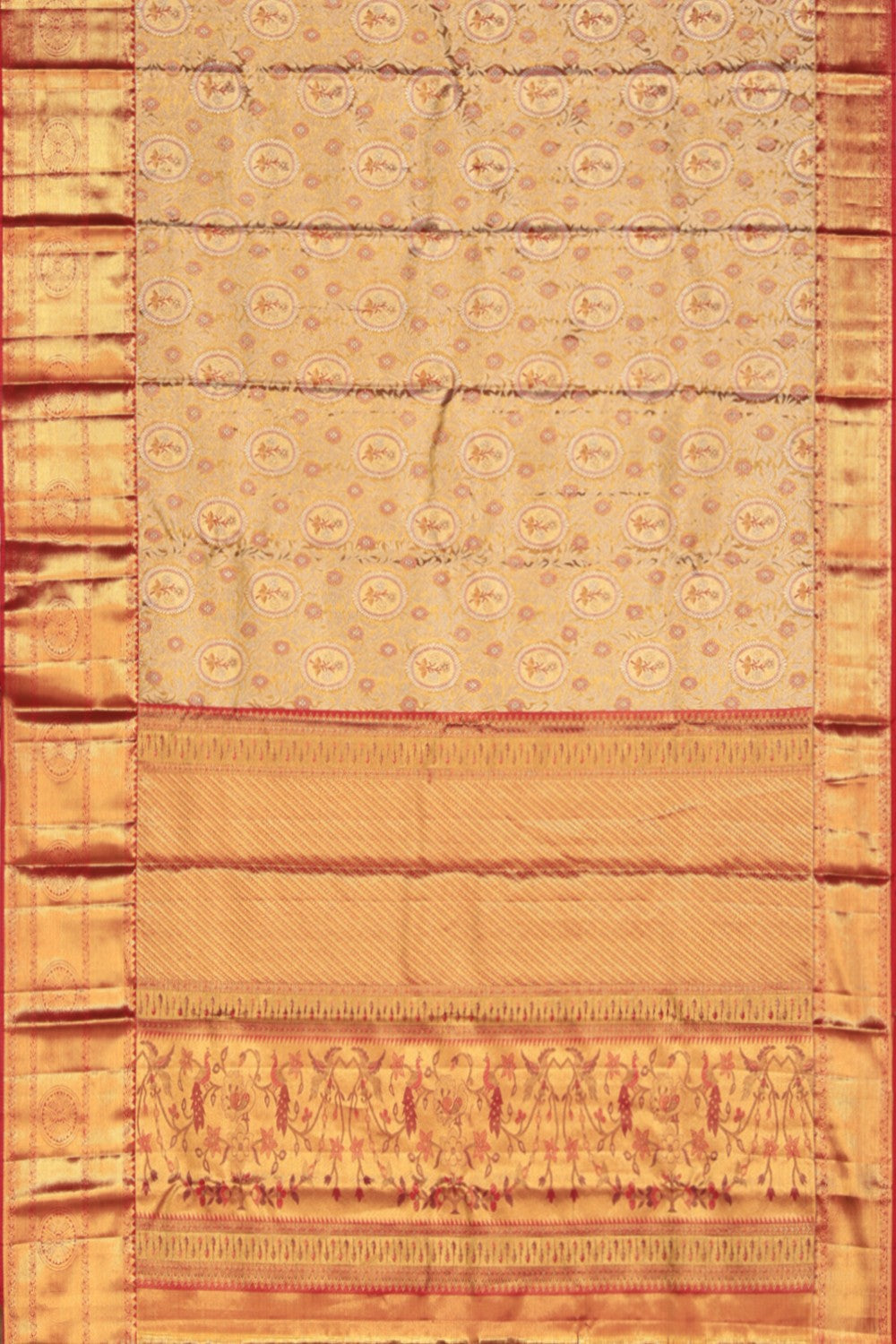 Kanchipattu Tissue Brocade Gold Saree