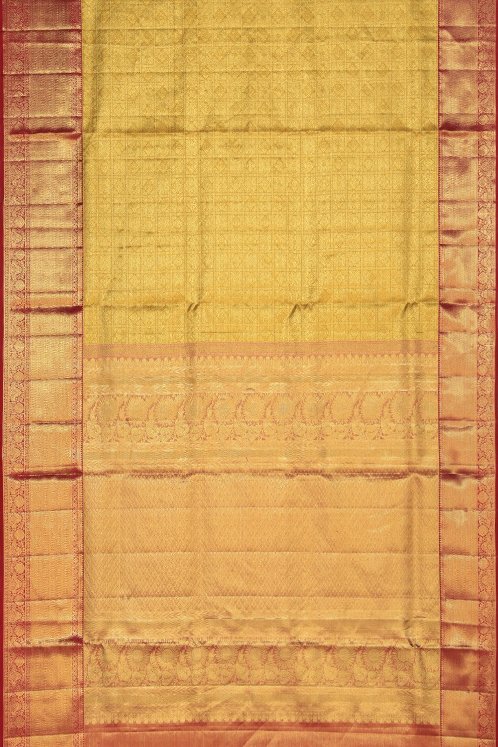 Kanchipattu Tissue Brocade Gold-Green Saree