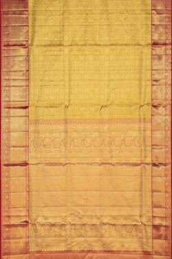 Image of Kanchipattu Tissue Brocade Gold-Green Saree