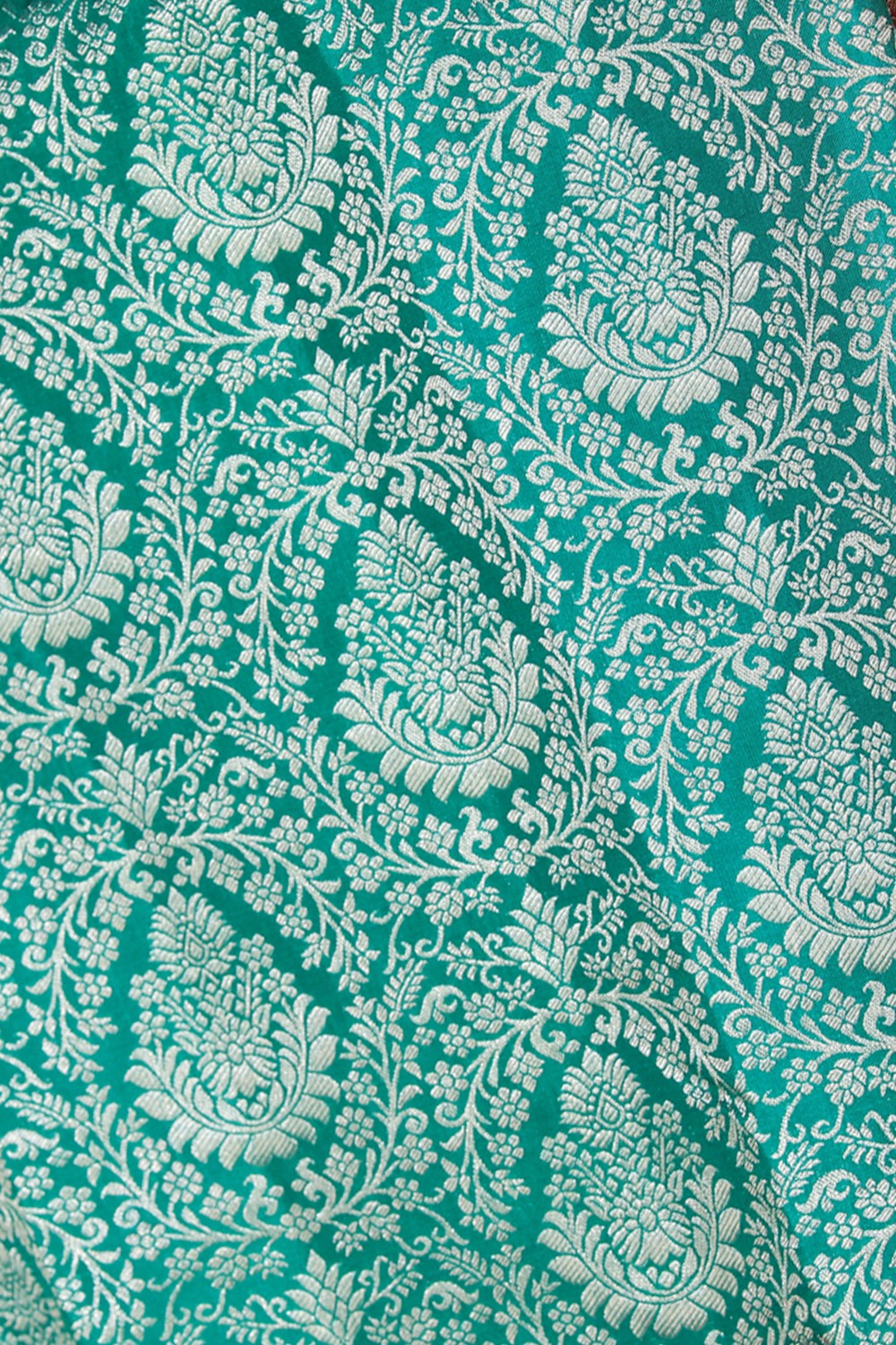 Kanchiputta Teal Green Saree