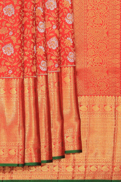 Image of Kanchipattu Brocade Traditional Red Saree