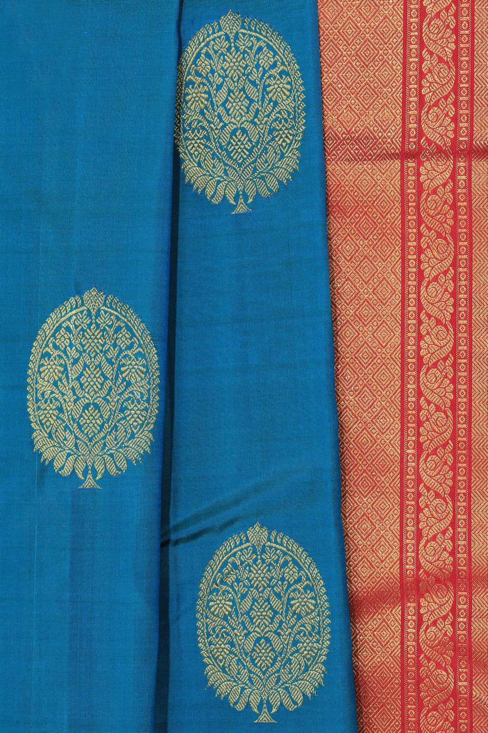 South Silk Teal Blue Saree