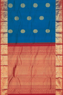 Image of South Silk Teal Blue Saree