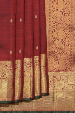 Collection of Arani Silk Maroon Saree in a gallery layout