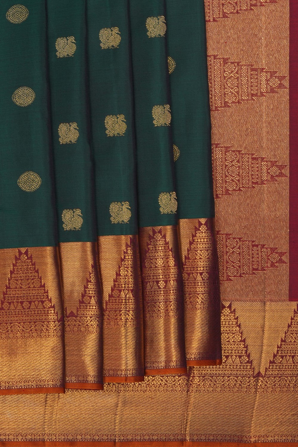 Image of Kanchipuram Silk Green Saree