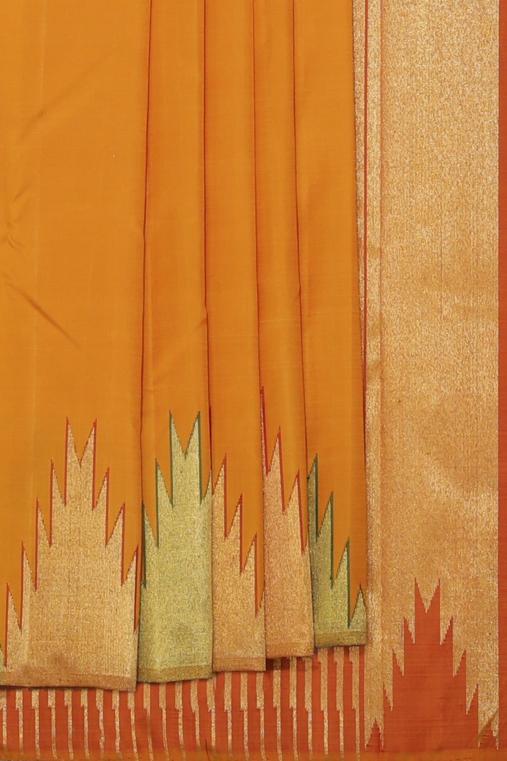 Collection of Arani Silk Yellow Saree in a gallery layout