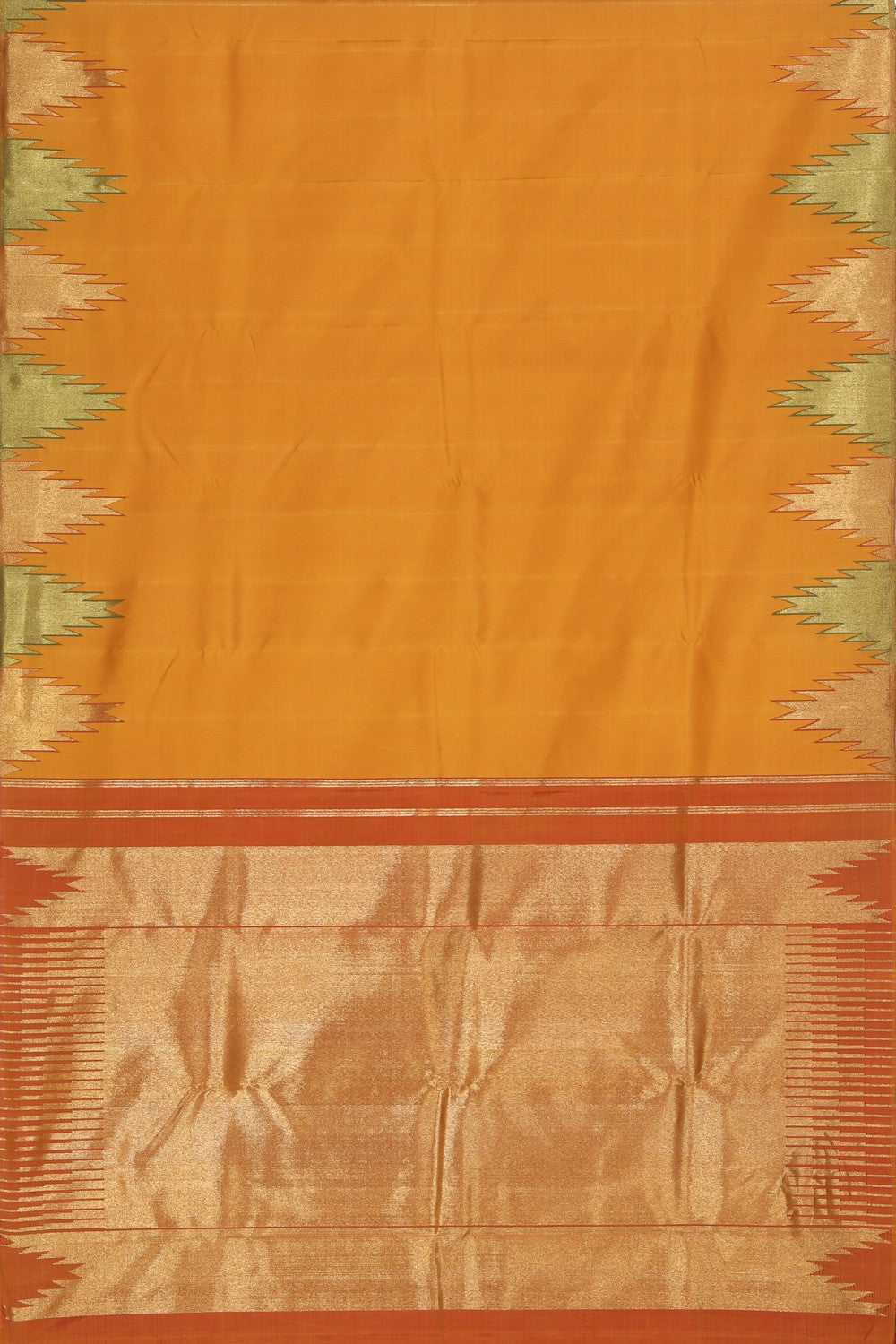 Collection of Arani Silk Yellow Saree in a gallery layout