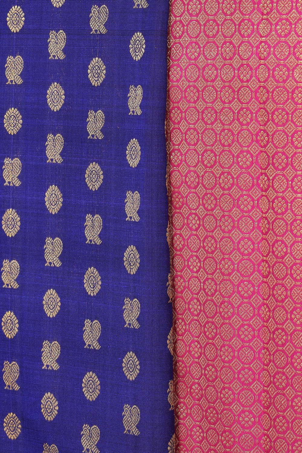 Collection of Arani Silk Navy Blue Saree in a gallery layout