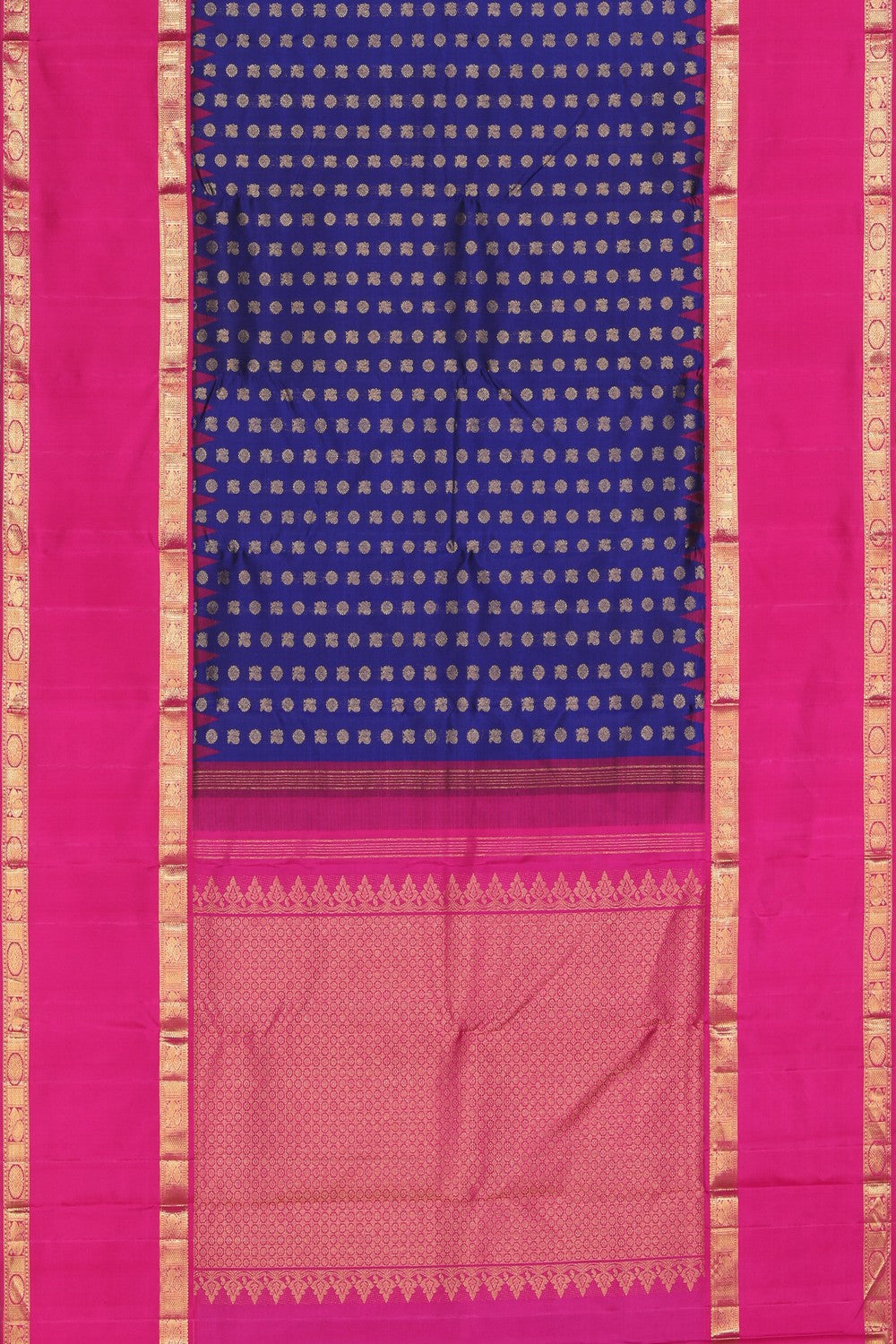 Collection of Arani Silk Navy Blue Saree in a gallery layout