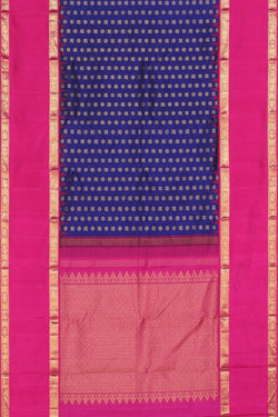 Collection of Arani Silk Navy Blue Saree in a gallery layout