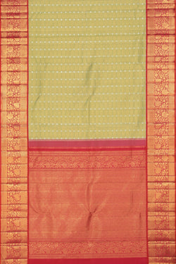 Image of Kanchipuram Silk Spring Yellow Saree