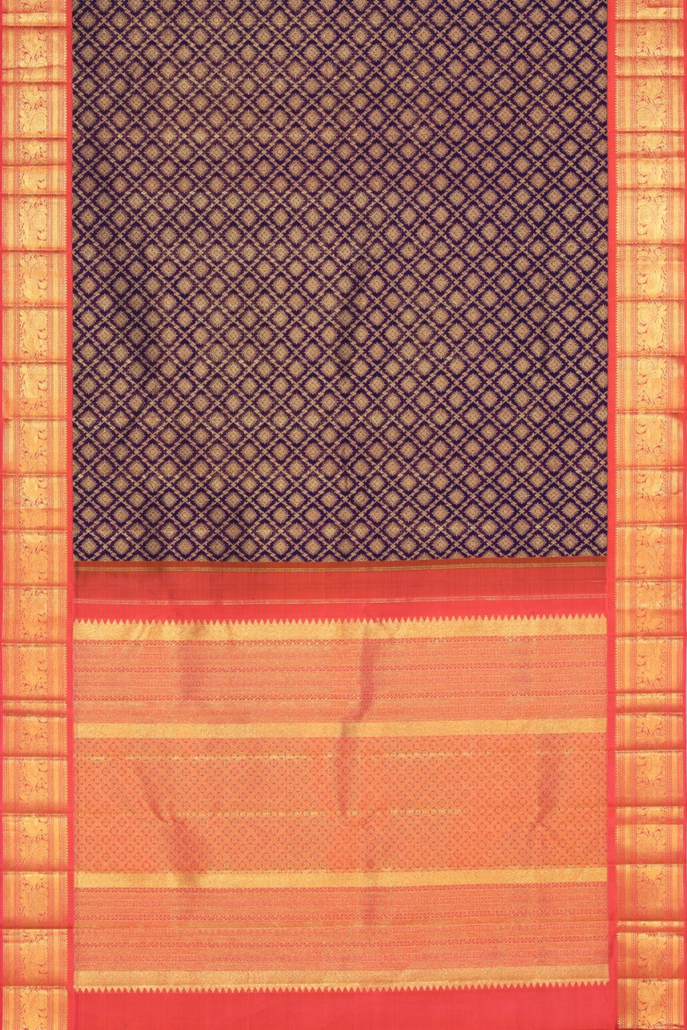 Image of Kanchipattu Brocade Violet Saree
