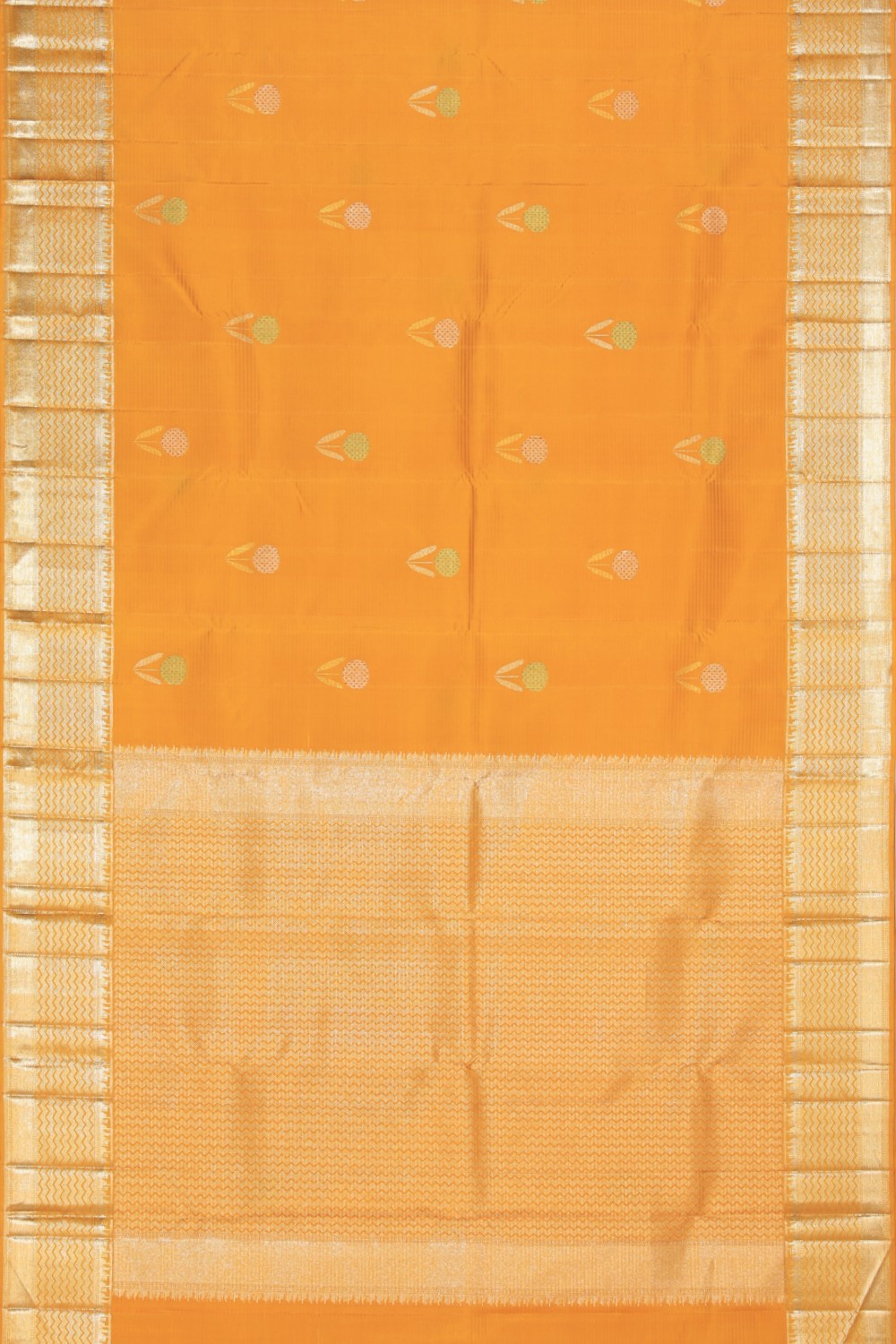 Collection of Arani Silk Yellow Saree in a gallery layout