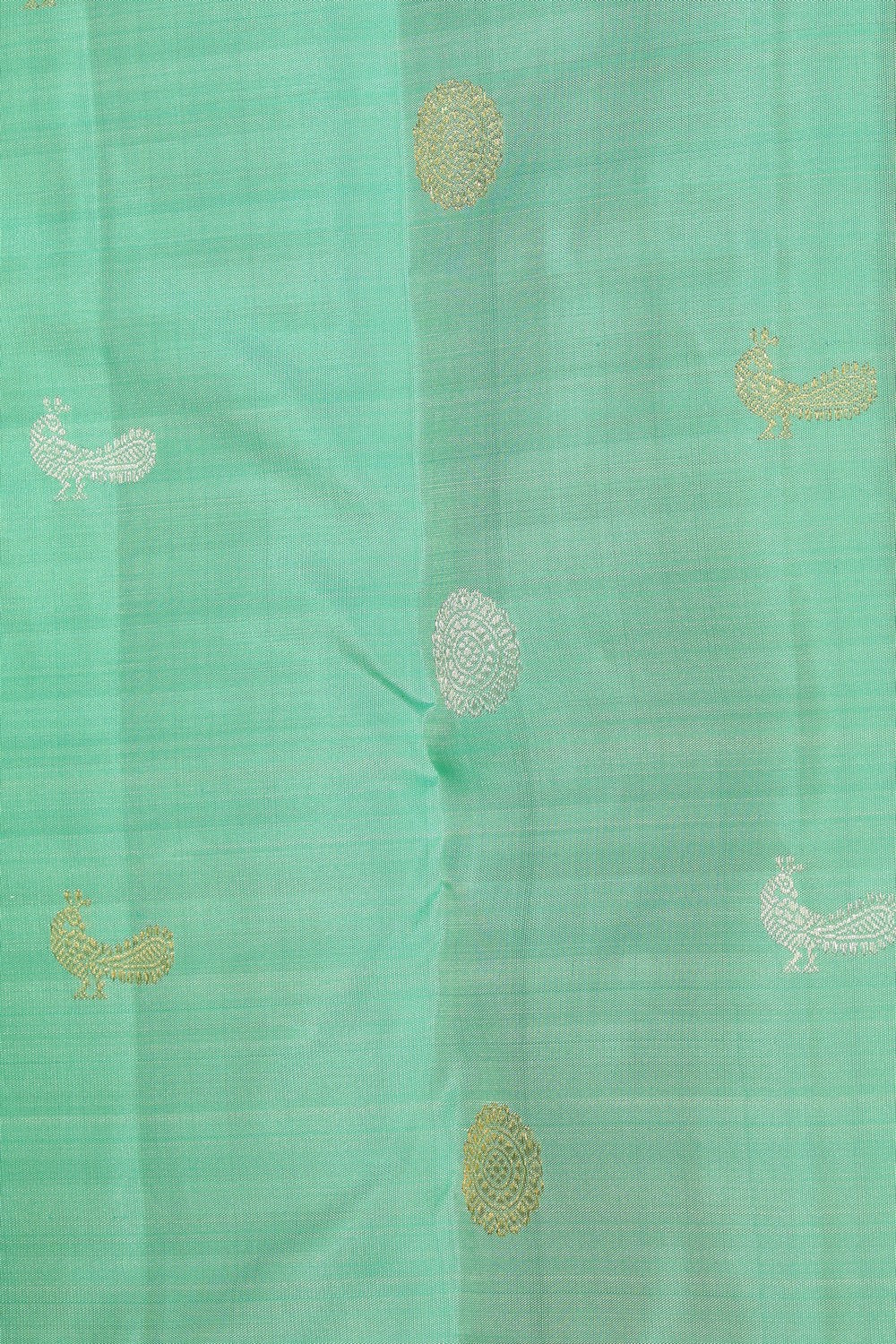 Kanjivaram Silk Turquoise Green Saree