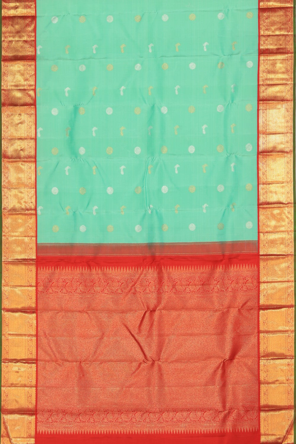 Kanjivaram Silk Turquoise Green Saree