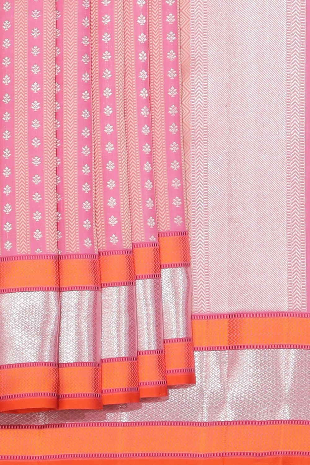 Collection of Kanchipuram Silk Pink Saree in a gallery layout