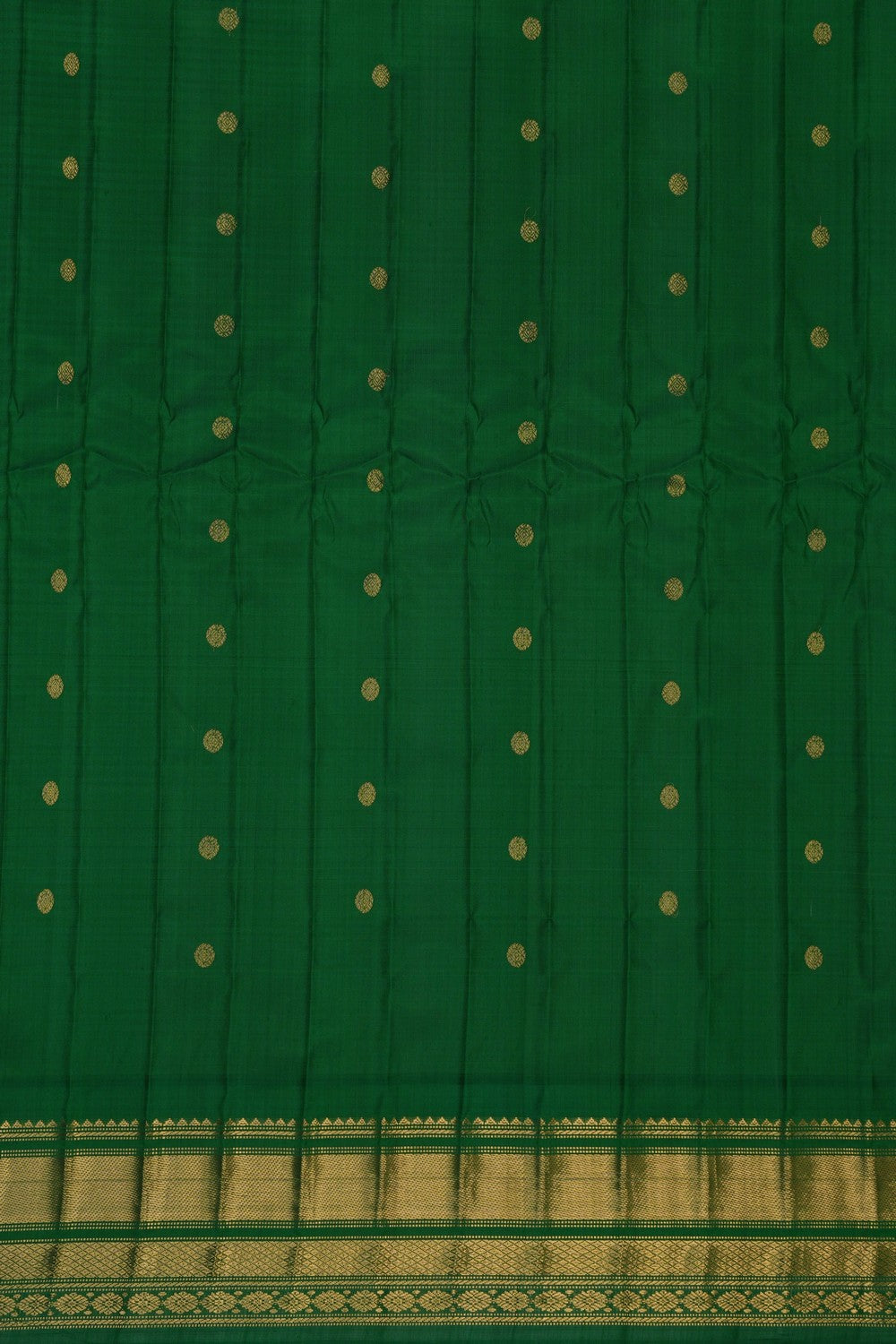 Image of Gadwal Cotton Silk Kattam Light-Green Saree