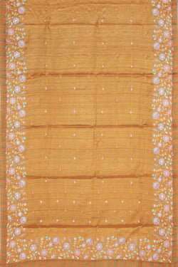 Image of Tussar Silk Mustard Saree