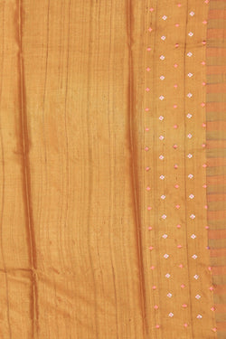 Image of Tussar Silk Mustard Saree