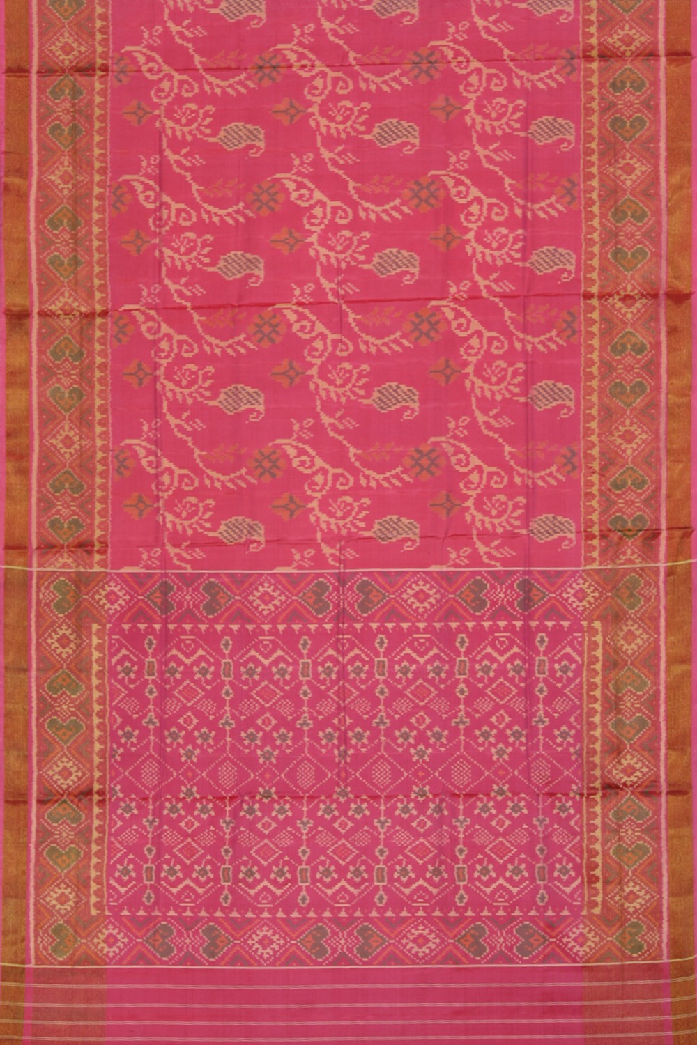 Collection of Rajkot Patola Silk Fuchsia-Pink Saree in a gallery layout