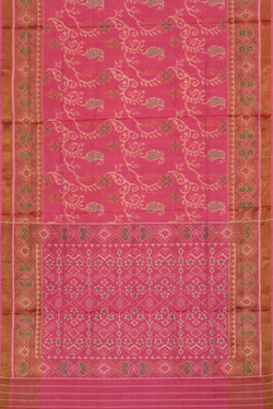 Collection of Rajkot Patola Silk Fuchsia-Pink Saree in a gallery layout