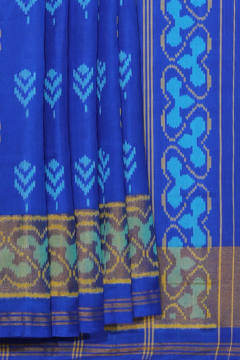 Collection of Rajkot Patola Silk Royal Blue Saree in a gallery layout