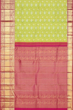 Collection of Kanchipattu Brocade Green Saree in a gallery layout