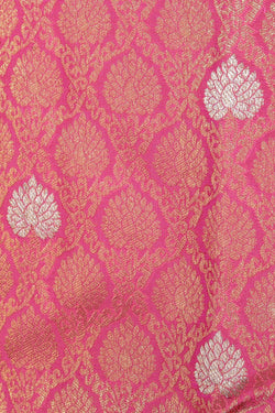 Collection of Arani Silk Brocade Pink Saree in a gallery layout