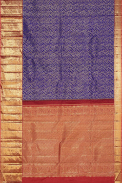 Collection of Arani Silk Brocade Indigo Blue Saree in a gallery layout