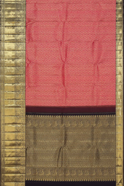 Collection of Arani Silk Brocade Pink Saree in a gallery layout