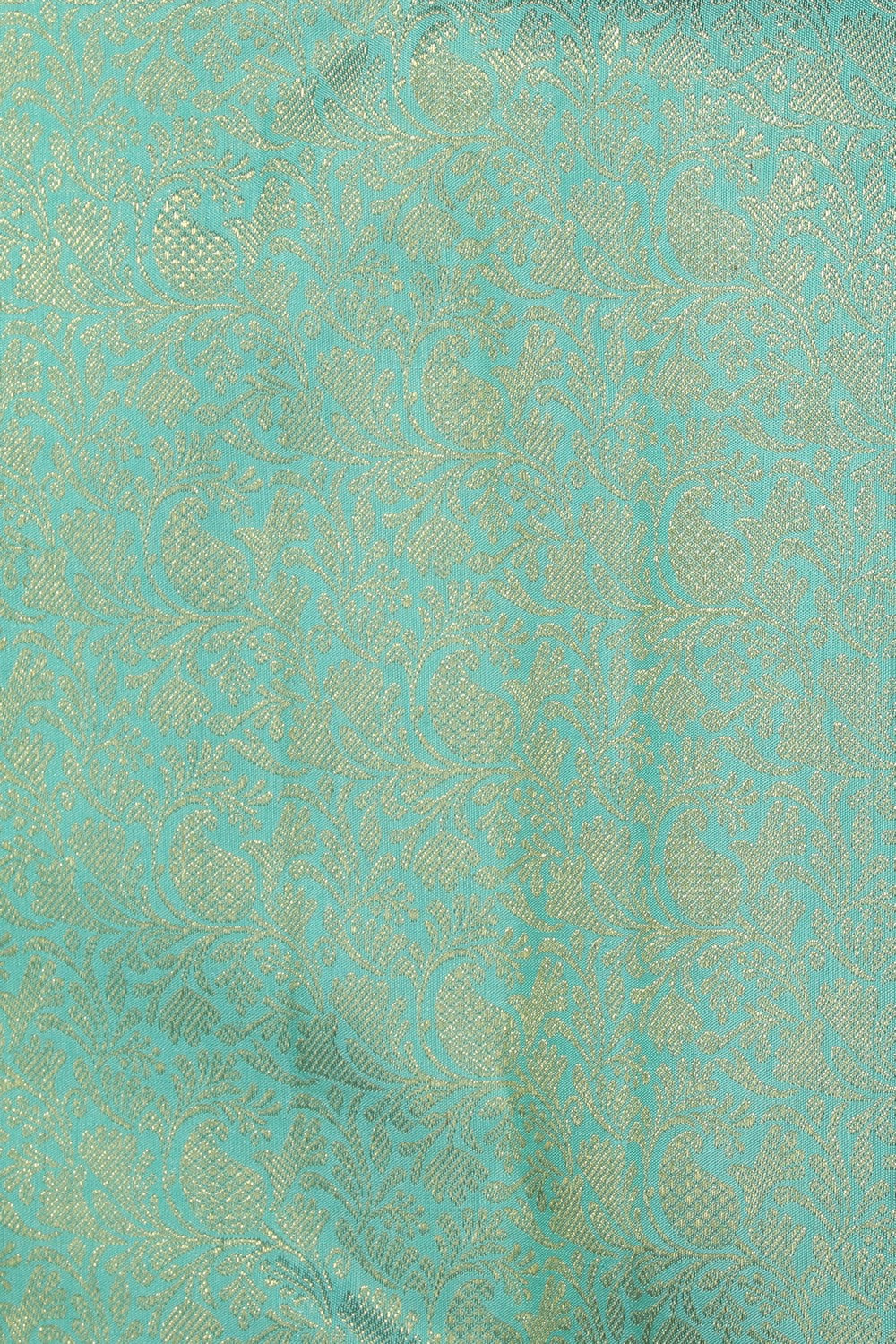 Collection of Arani Silk Brocade Aqua Green Saree in a gallery layout