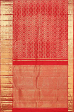 Collection of Kanchipuram Silk Brocade Red Saree in a gallery layout