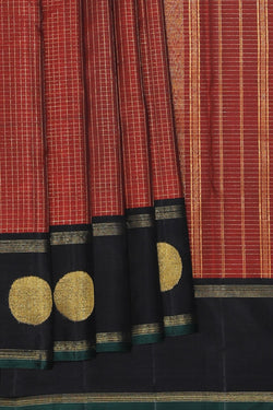 Collection of Arani Silk Rust-Red Saree in a gallery layout