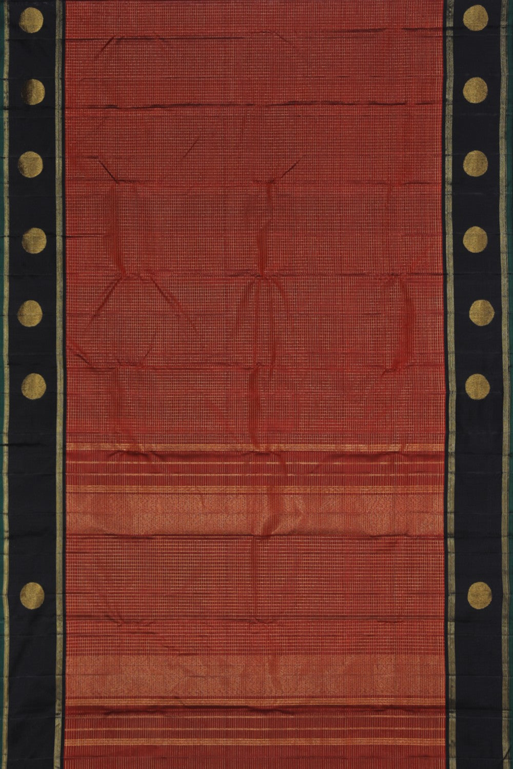 Image of Arani Silk Rust-Red Saree