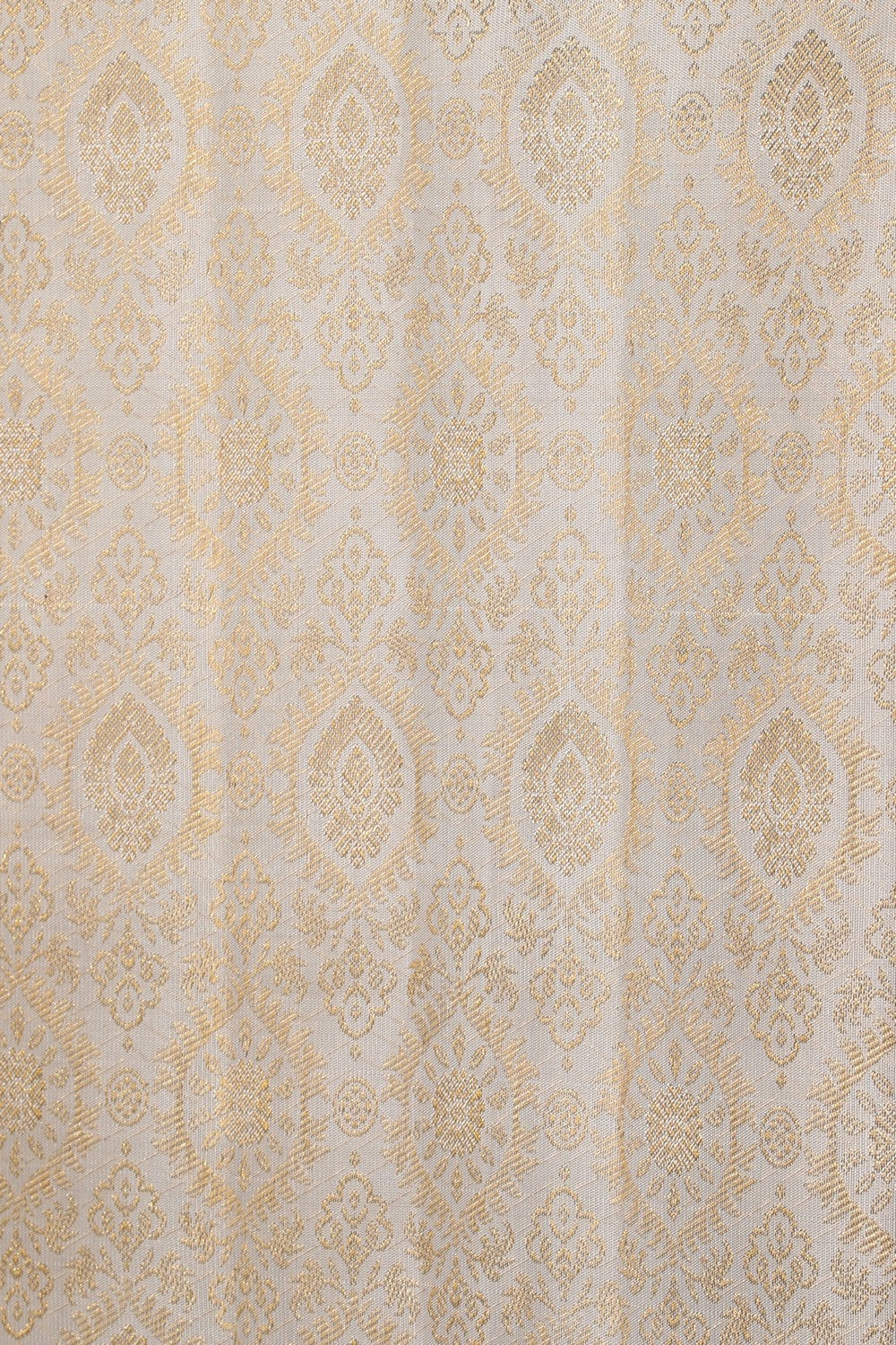 Image of Kanchipuram Silk Brocade Off-White Saree