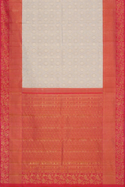 Image of Kanchipuram Silk Brocade Off-White Saree