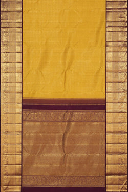 Collection of Kanchipuram Silk Brocade Mustard Saree in a gallery layout